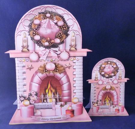 Pink Christmas Fireplace by Michelle Chivers