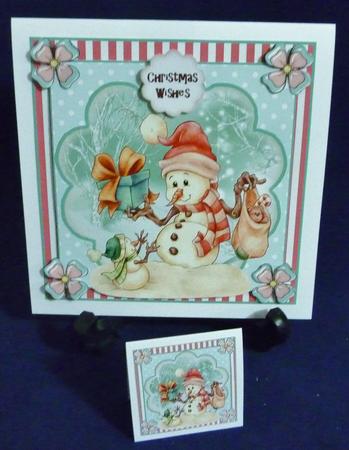 Snowman Christmas Card Front Kit by Michelle Chivers
