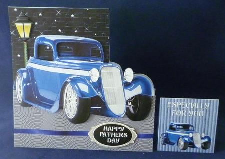 Starry Night Blue Car Shaped Card Plus Gift Card by Michelle Chivers