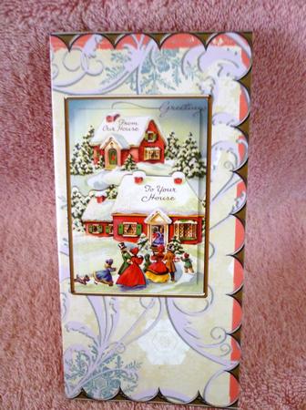 Christmas Your House to Ours 1 Scallop Edge Dl Card by Michelle Chivers