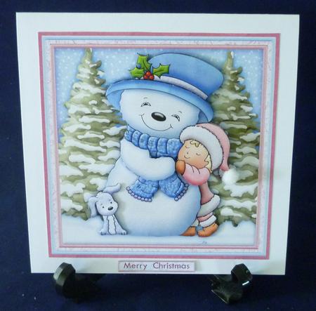 Snowman Hugs 7.5 Christmas Decoupage Mini Kit by Michelle Chivers