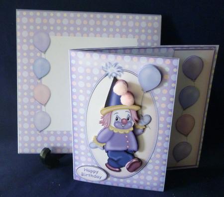 Lilac Clown Asymmetric Fold Card Kit by Michelle Chivers