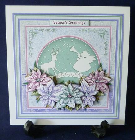 Christmas Angel Reindeer & Poinsettia 8x8 Decoupage Mini Kit by Michelle Chivers