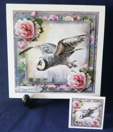 The Owl in Flight Card Front Kit by Michelle Chivers
