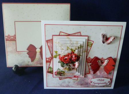 Cardtopper with Matching Envelope Red & White Flower 598 by Michelle Chivers