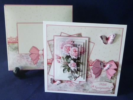 Cardtopper with Matching Envelope Pink Roses 599 by Michelle Chivers