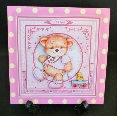 Baby Girl Bear & Duck 8x8 Decoupage Mini Kit by Michelle Chivers