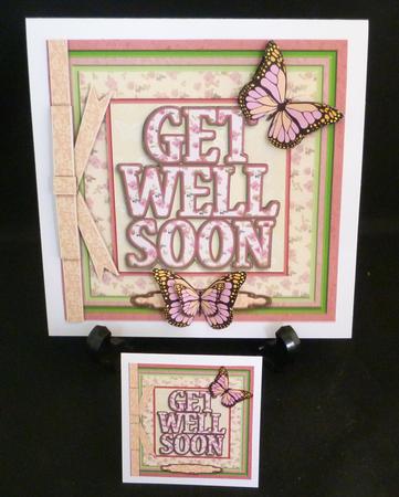 Floral Get Well Soon with Butterfly Square 8x8 Mini Kit by Michelle Chivers