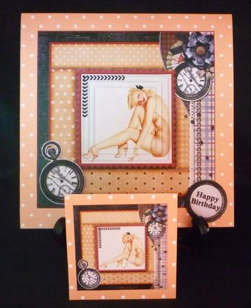 Cardtopper Pin Up Girl Yellow 586 by Michelle Chivers