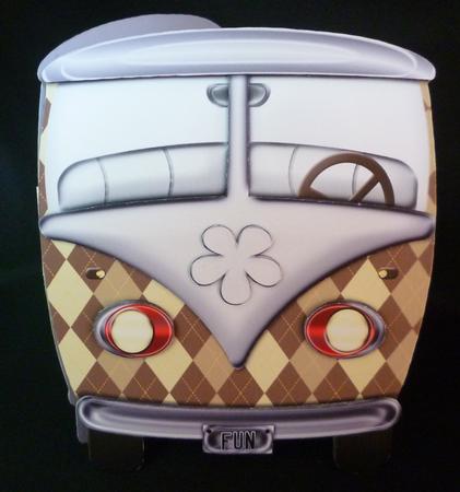 Tartan Vw Beetle Van Shaped Quick Card by Michelle Chivers