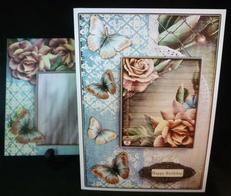 Cardtopper with Matching Envelope Creme Roses 659 by Michelle Chivers