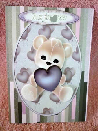 Blue Love Bear Decoupage by Michelle Chivers