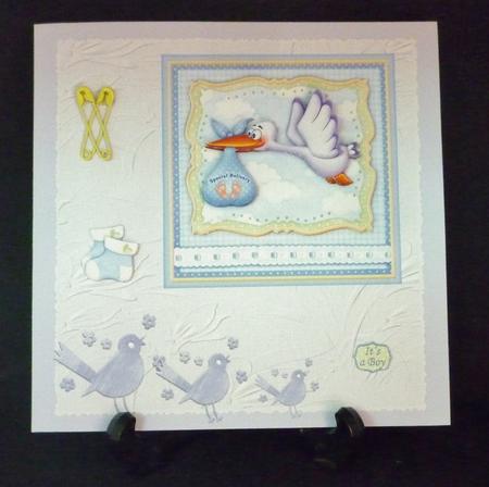 Baby Boy Special Delivery Stork 8x8 Decoupage Mini Kit by Michelle Chivers