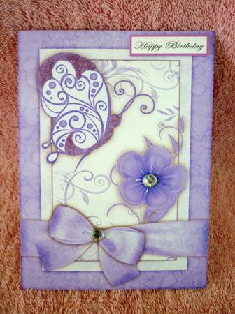 Butterfly 'n Bloom in Blue A4 Card Front by Michelle Chivers