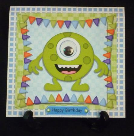 One Eyed Green Monster 8x8 by Michelle Chivers