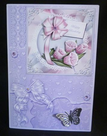 Purple and Lilac Scrapbook Style Card Fronts by Michelle Chivers