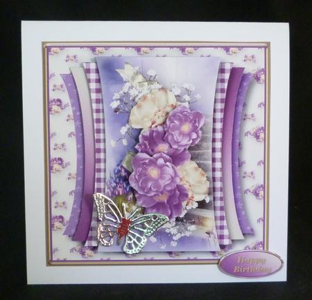 Purple Blossoms - Curved Layers Card Mini Kit by Michelle Chivers