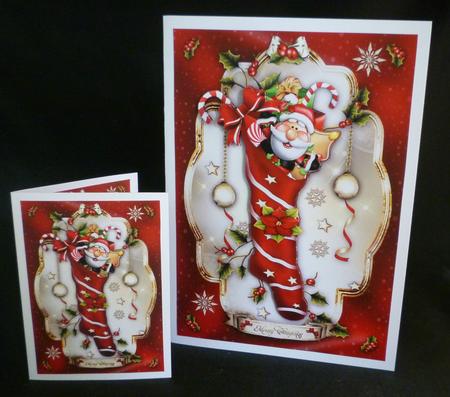 Red Christmas Stocking Card Kit by Michelle Chivers