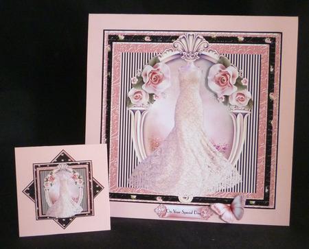 The Pink Lace Dress Card Front Kit by Michelle Chivers