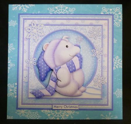 Polar Bear Cub Christmas 8x8 Decoupage Mini Kit by Michelle Chivers