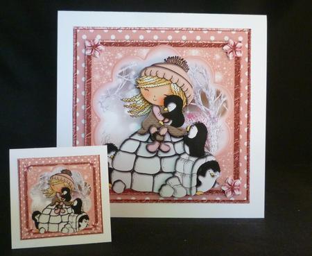 Jesses Penguin Hugs Card Front Kit by Michelle Chivers