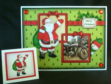 Santa Bringing Bsa Motor Bike Sbs by Michelle Chivers