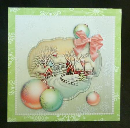 Christmas Cardfront with Decoupage by Michelle Chivers