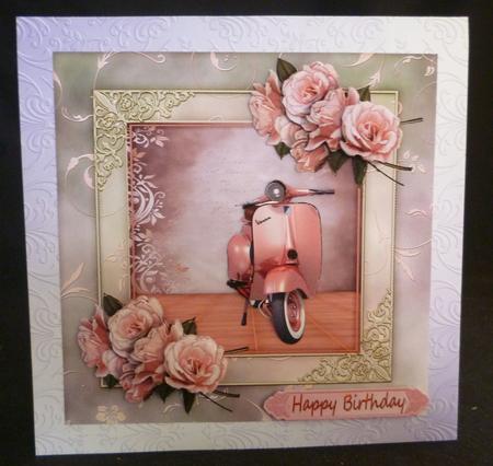 8"x 8" Cardfront with Decoupage by Michelle Chivers