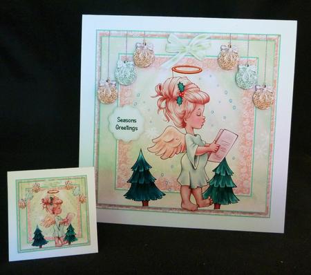 Cute Angel Singing Card Front Kit by Michelle Chivers