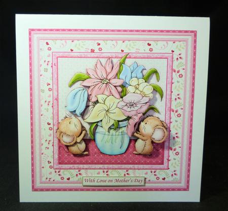Little Mice Blooms 8x8 Decoupage Mini Kit Various Occasions by Michelle Chivers