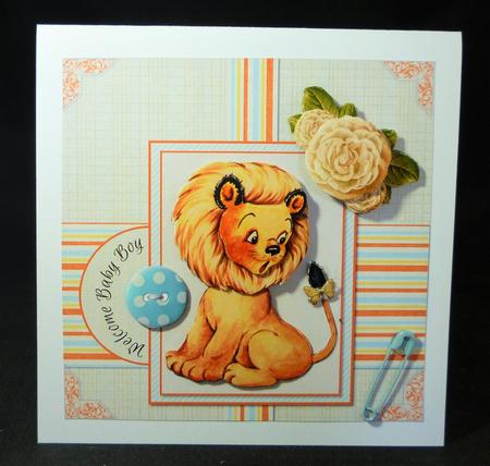 Vintage Lion New Baby Boy or Birthday Mini Kit by Michelle Chivers