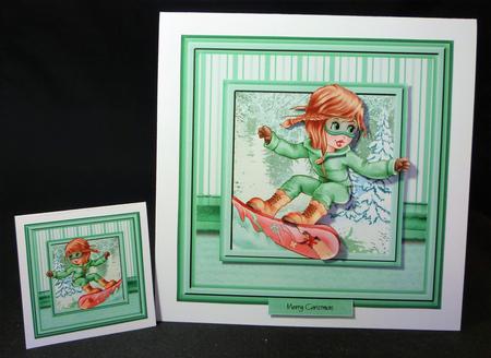 Snowboarding (christmas or Birthday) 7.5 x 7.5 Mini Kit by Michelle Chivers