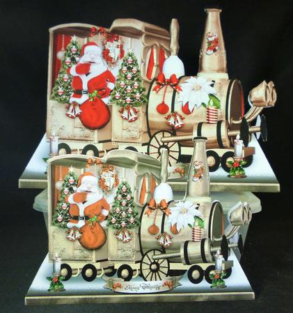 Christmas Golden Train with Santa Card Kit by Michelle Chivers