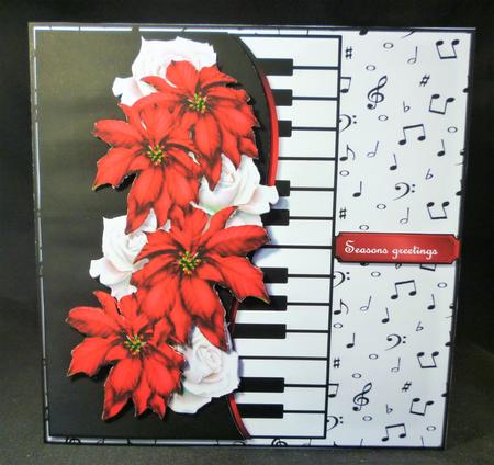 Music, Red Poinsettias & White Roses Mini Kit by Michelle Chivers