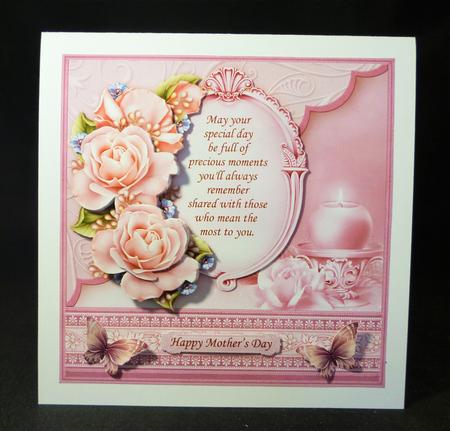All Occasions Verse & Dusky Pink Roses 8x8 Decoupage Mini Ki by Michelle Chivers