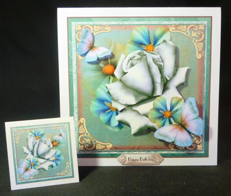 Beautiful Blue Rose Card Front Kit by Michelle Chivers