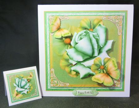 Mint Green Rose Card Front Kit by Michelle Chivers