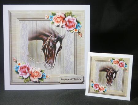 Black Horse with Roses by Michelle Chivers