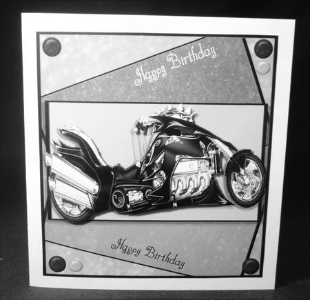 Beautiful Silver & Black Motorbike 8x8 by Michelle Chivers