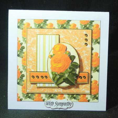 Square Oval Sketch Card - Yellow English Rose by Michelle Chivers