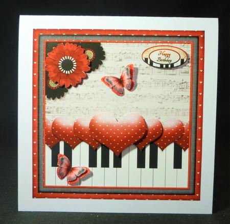 Cardtopper Romance Red Black 768 by Michelle Chivers