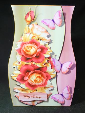 Shaped Card Roses & Butterfy by Michelle Chivers