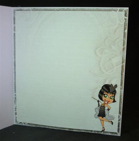 Flapper Girl in Black on Grey 8x8in Insert by Michelle Chivers