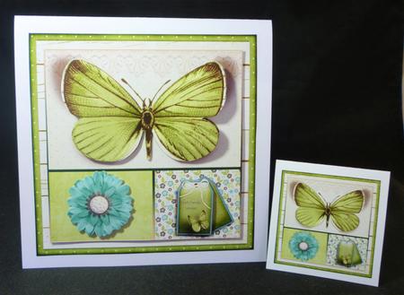 Cardtopper Butterly Themed Green 783 by Michelle Chivers