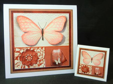 Cardtopper Butterly Themed Red 780 by Michelle Chivers