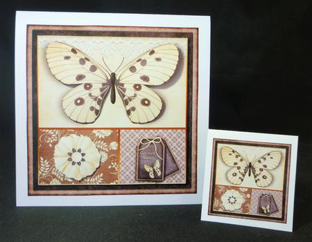 Cardtopper Butterly Themed Creme Brown 778 by Michelle Chivers