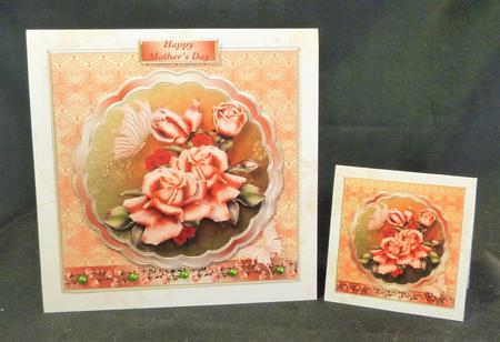 Apricot Roses Stacked Layer Card Mini Kit by Michelle Chivers