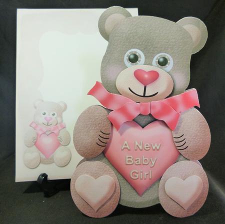 Birthday Valentine or Baby Large Bear Shaped Card Kit by Michelle Chivers