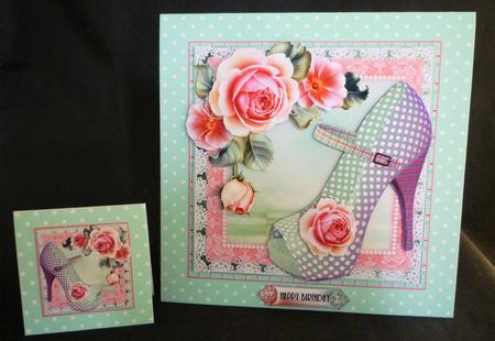 The Teal Polka Dot Shoes Card Front Kit by Michelle Chivers