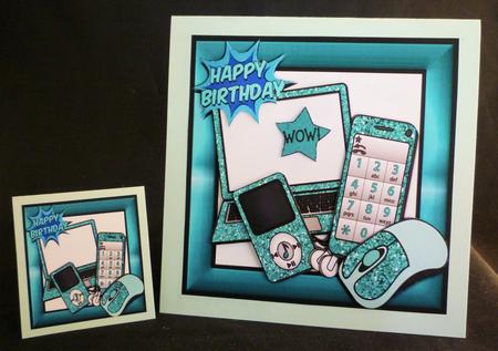 Turq Glitter Gadget Mp3 Player, Laptop, Mobile 8x8 Mini Kit by Michelle Chivers